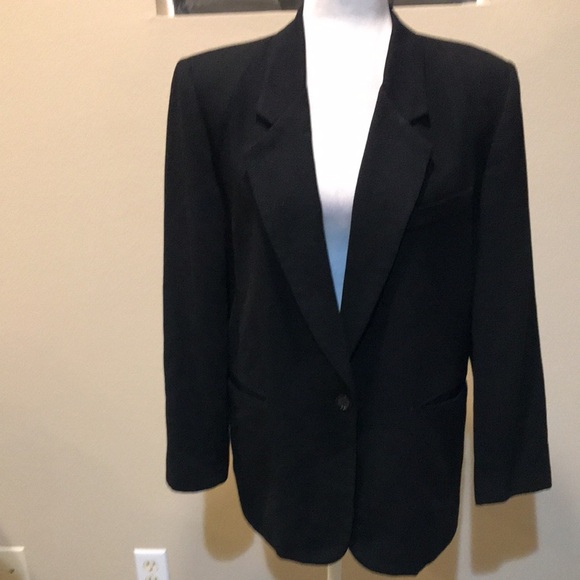Alfred Dunner 100% Worsted Wool Blazer Padded Shoulders Lined Side Pockets-10 - Picture 1 of 10